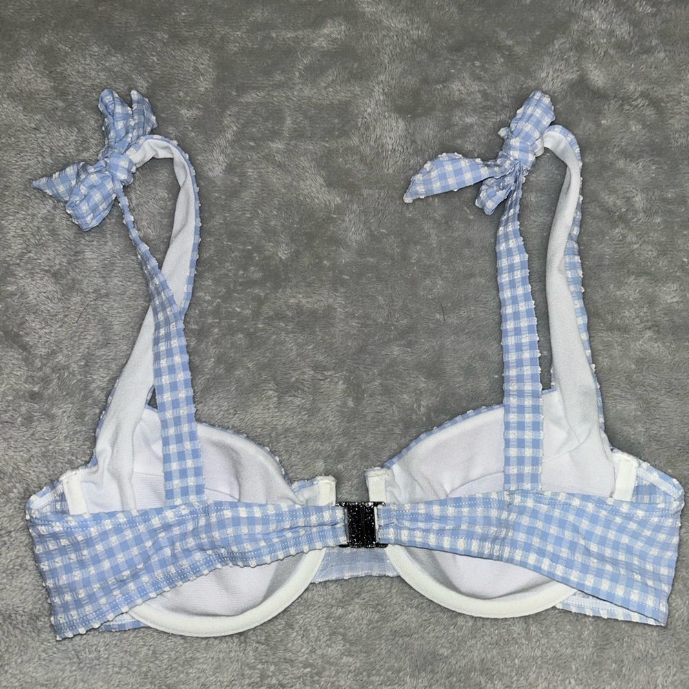 Pink Lily Light Blue Checkered Bikini - Picture 3 of 8